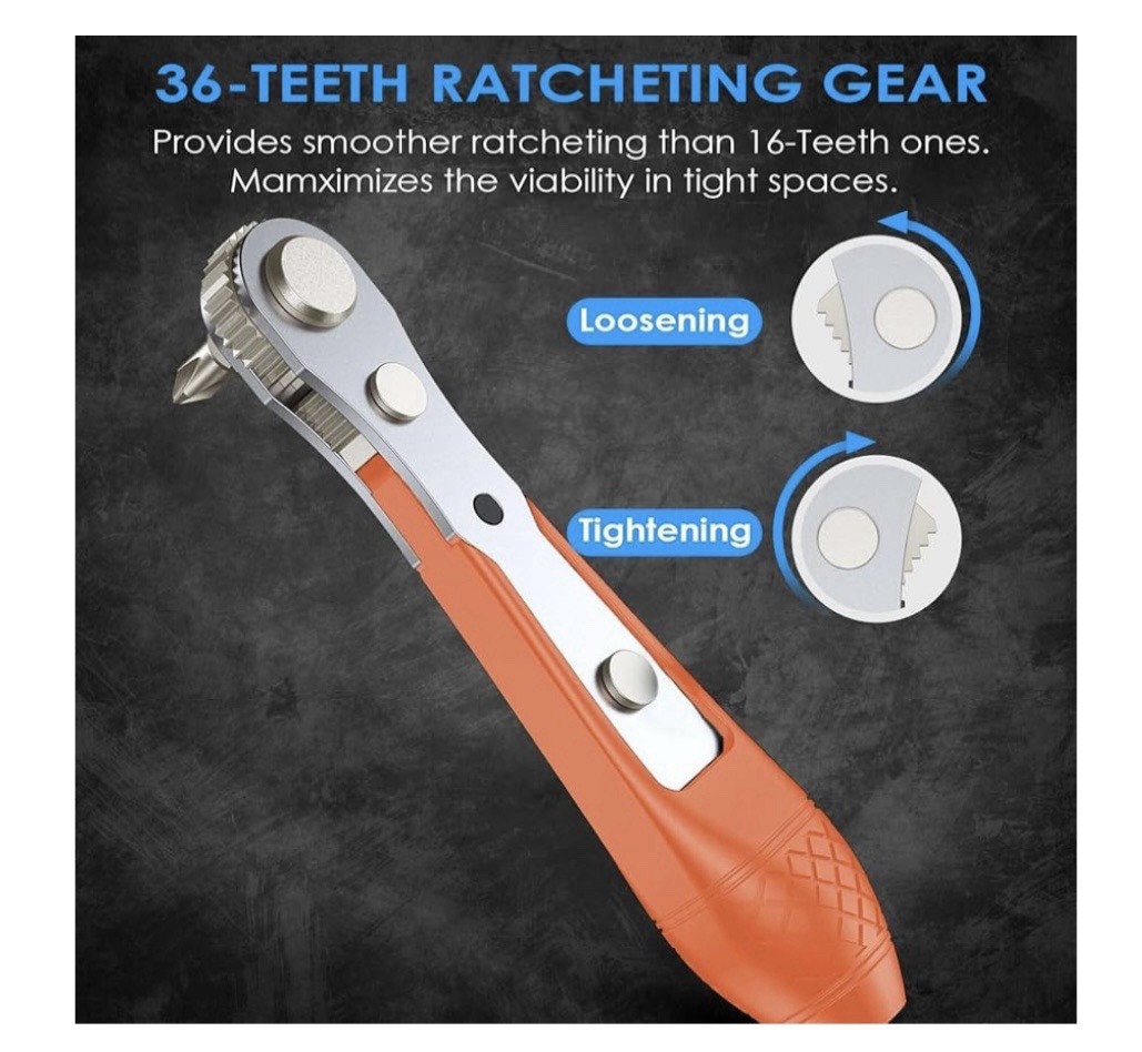 133in1 Mini Ratchet Wrench Screwdriver Bit Set with 1/4″ Hex Shank