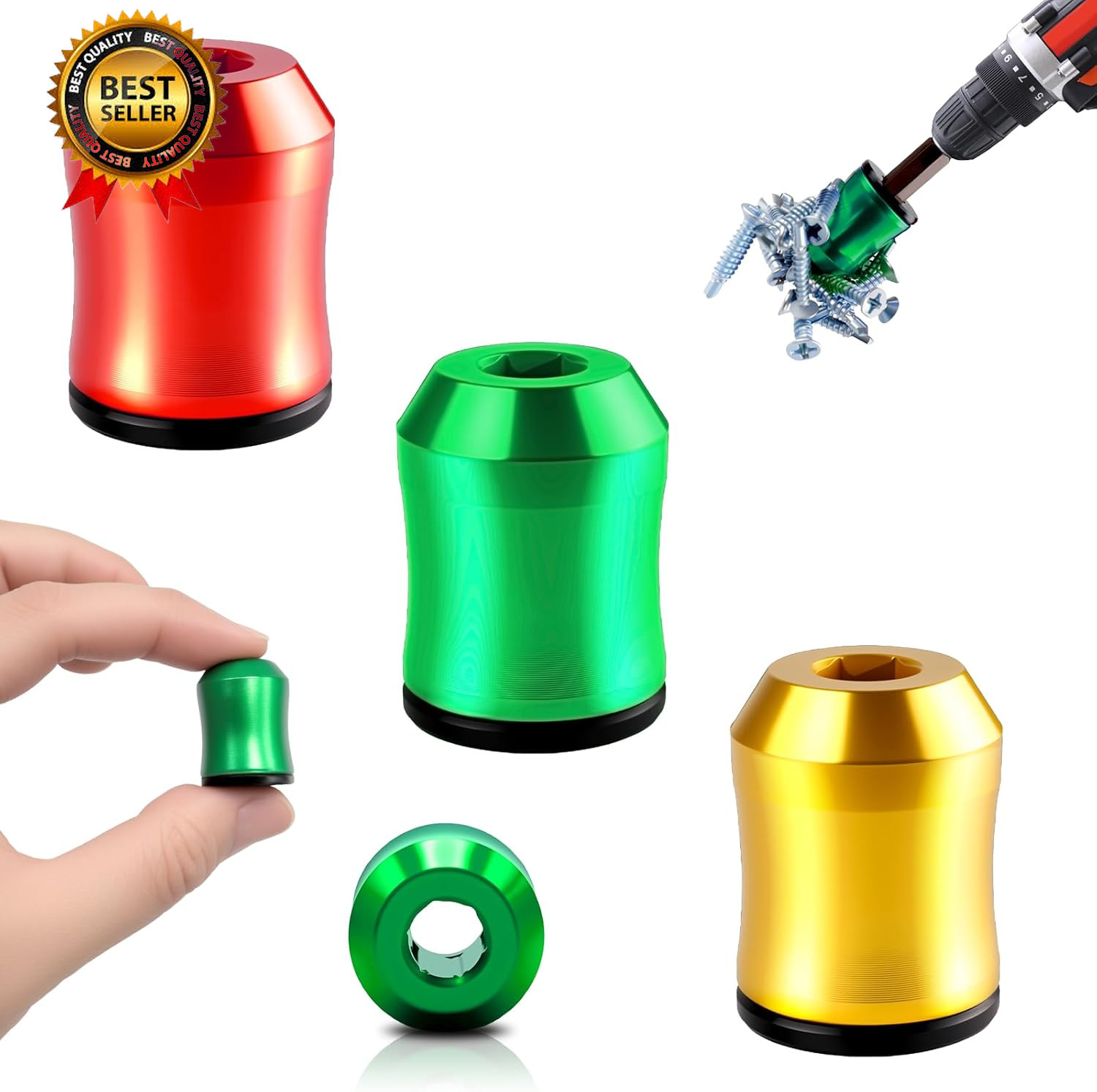 3PCS Magnetic Screw Holder,Strong Screwdriver Head Magnetic Ring,Universal Remov