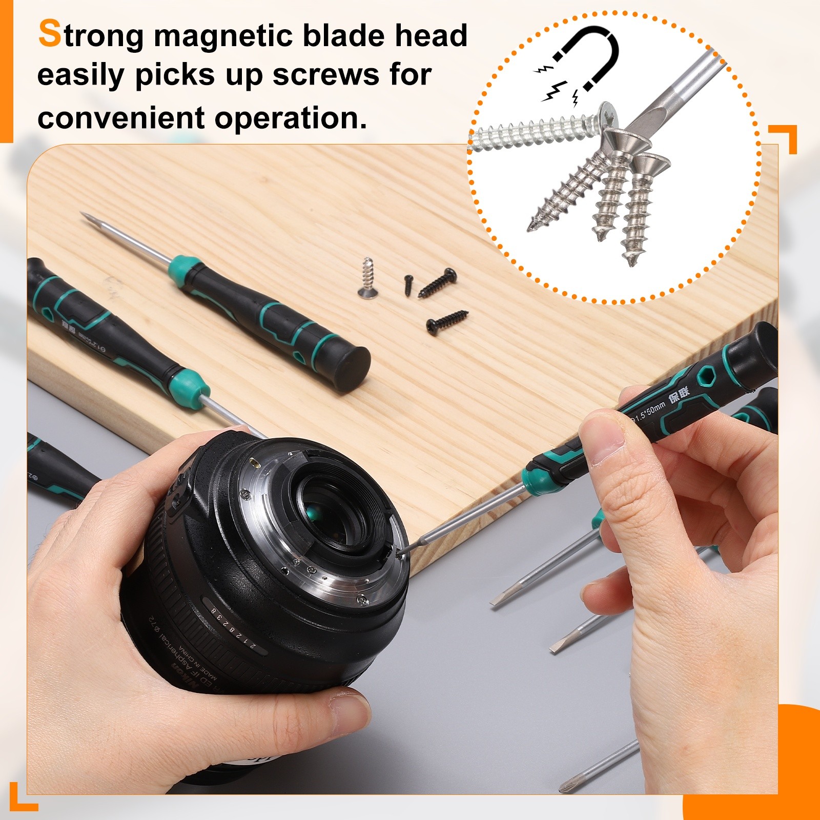 7pcs Small Phillips and Slotted Screwdriver Set Magnetic Screwdrivers S2 Steel