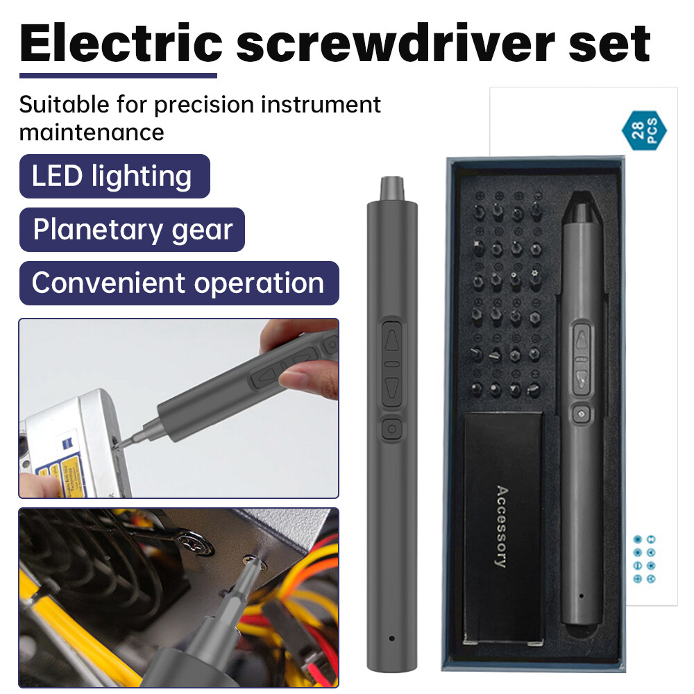 28 IN 1 Precision Electric Screwdriver Set Magnetic Cordless Screwdriver Tool