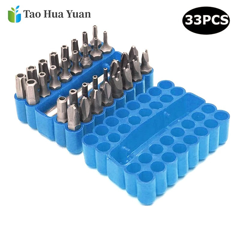 33pcs Screwdriver Tamper Bits Magnetic Hex Star Spanner Woodworking Tool Set✅✅✅