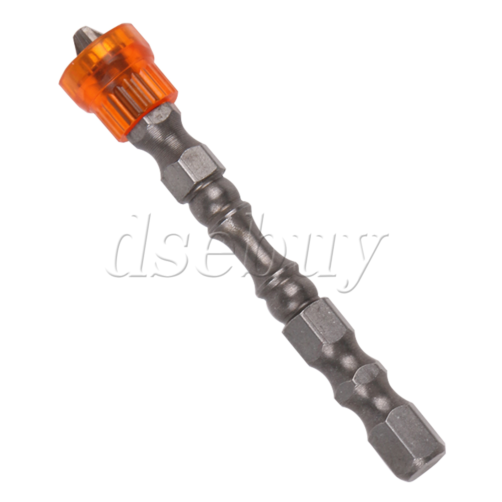25PCS Magnetic Collar Design Chrome Steel Screwdriver Bit 1/4″ Hex Shank Orange