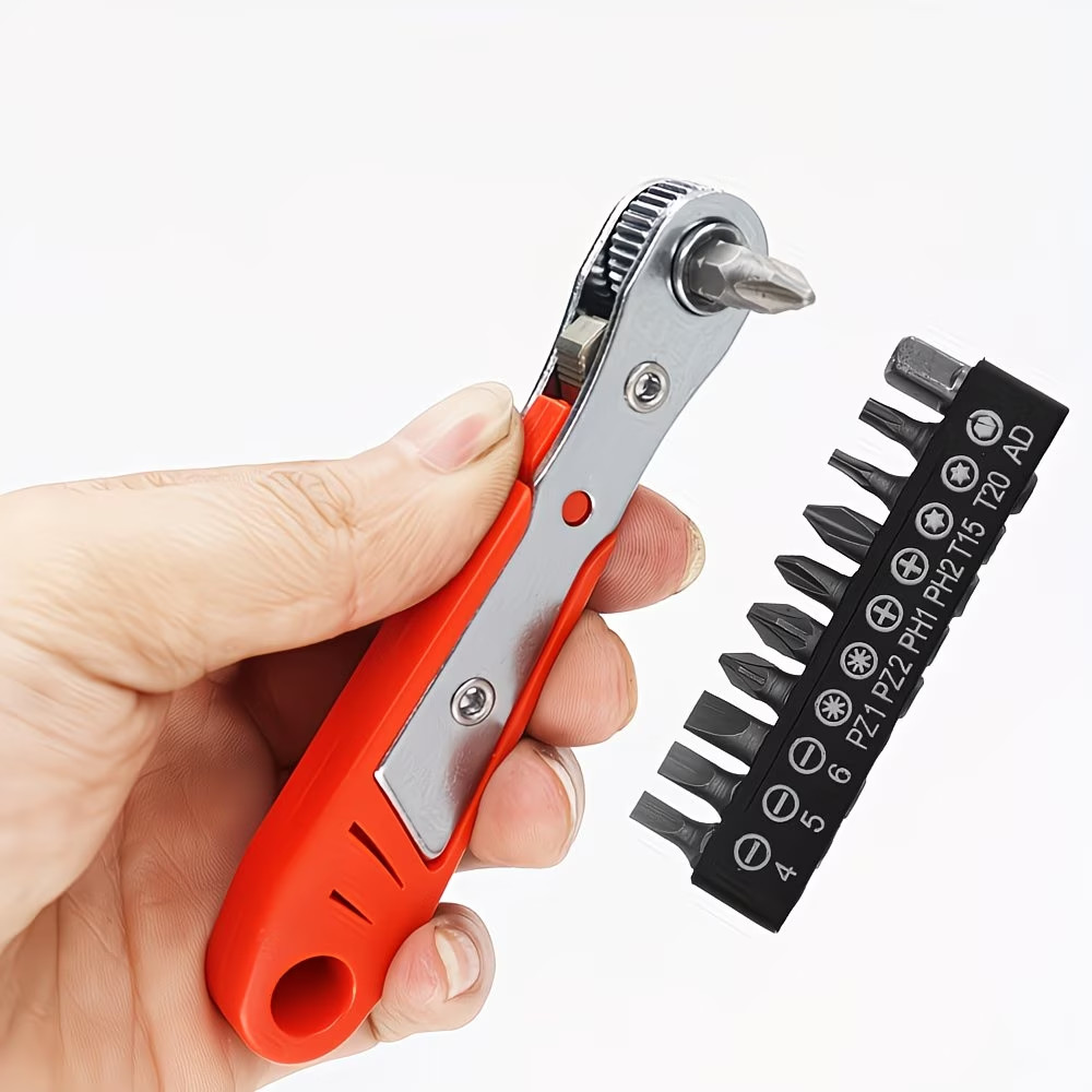 36-Tooth Mini Ratchet Screwdriver Set w/L-Shaped Wrench – Steel Multi-Bit Tools