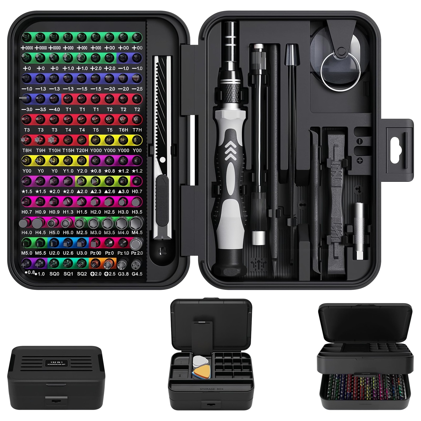 132pc Screwdriver Set Magnetic Precision Screwdriver Kit With Colorcoded Nut Dri