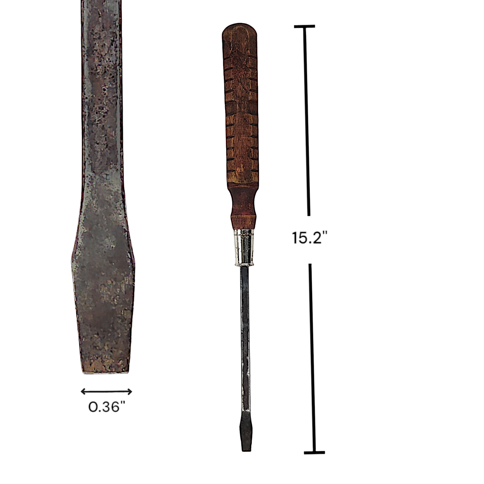 Vintage Wood Handle Flat Head Screwdriver Long 15.2 inches