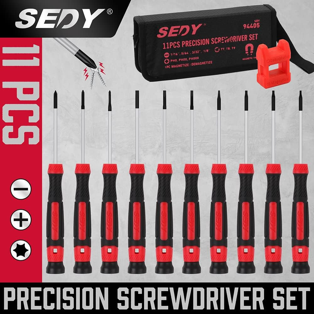 11-Piece Precision Screwdriver Set – Magnetic Mini Screwdrivers for Eyeglasses,