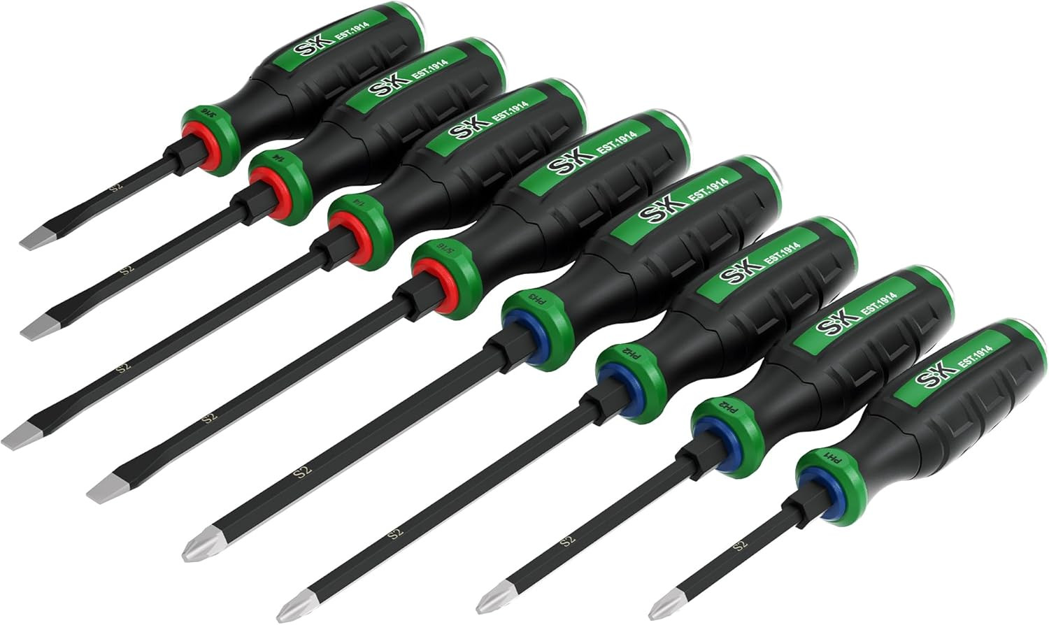 6-Piece Heavy Duty Screwdriver Set, Demolition Driver, Slotted and Phillips, S2
