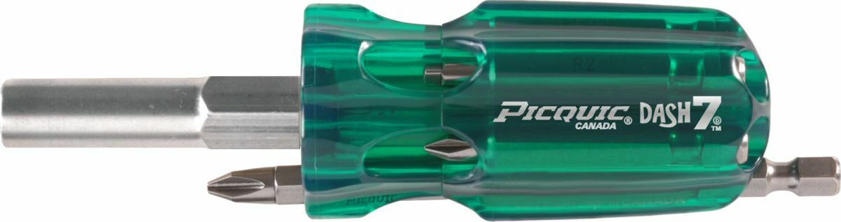 PICQUIC DASH 7 Screwdriver – Multi Bit with 7 Hex Powerbits – Emerald Green