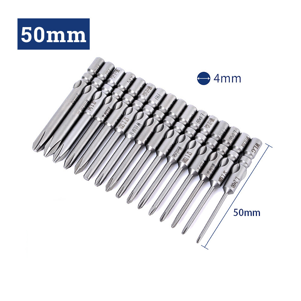 60/100mm Phillips Screwdriver Bits High Torque Insert Driver 4mm Round Shank