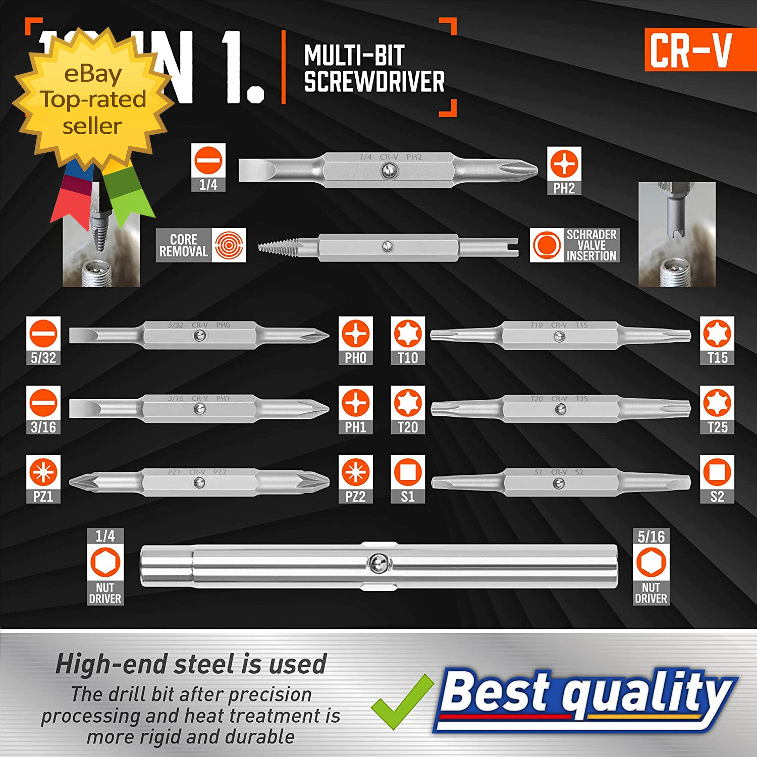18 In 1 Multi-Bit Screwdriver Set Tool All in One Portable Multi-Purpose Screwdr
