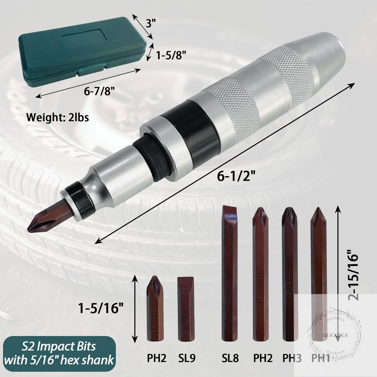 1/2 Inch Drive Manual Impact Driver Set Reversible Hand Held Impact Screwdriver