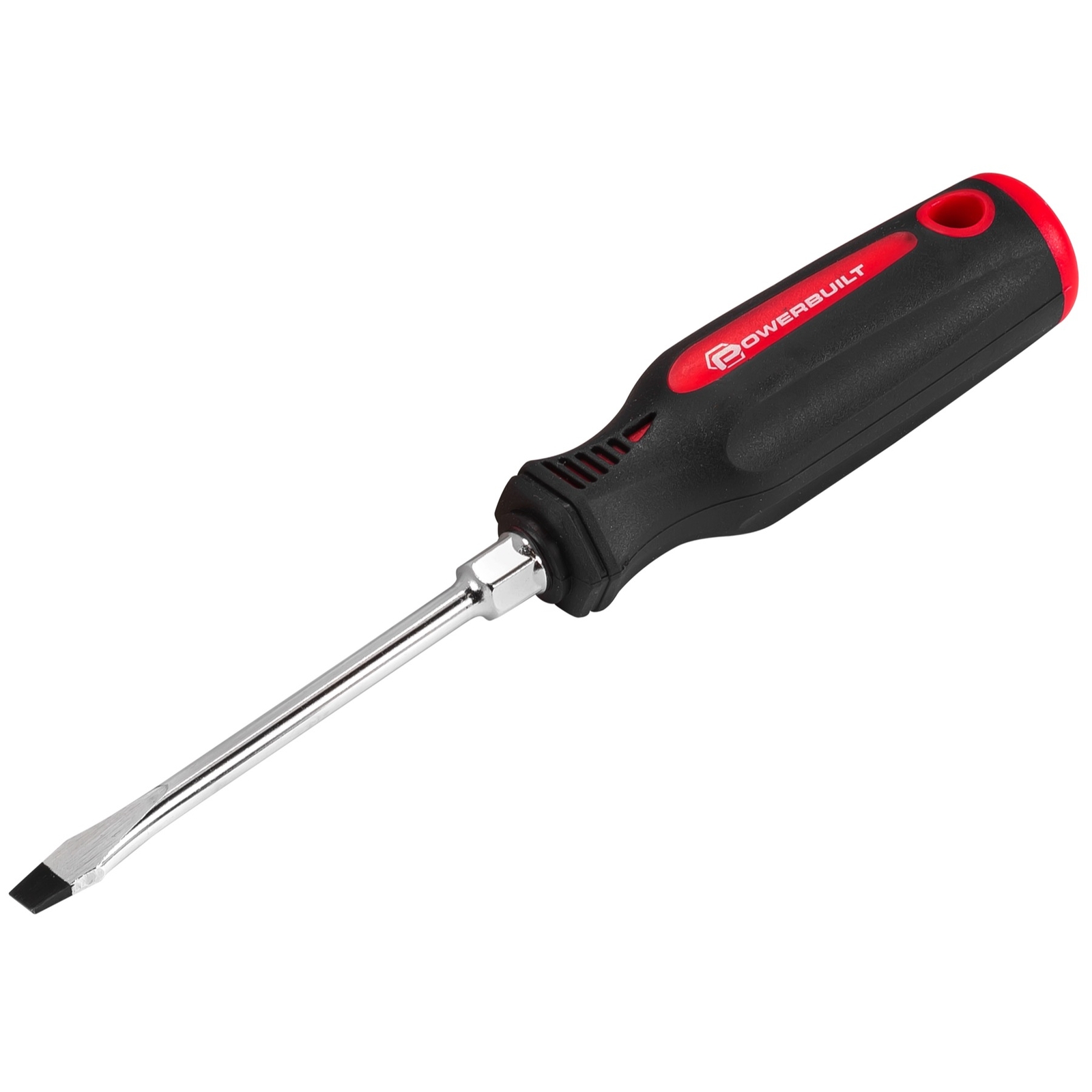 Powerbuilt 1/4 x 4 Inch Slotted Screwdriver with Double Injection Handle –