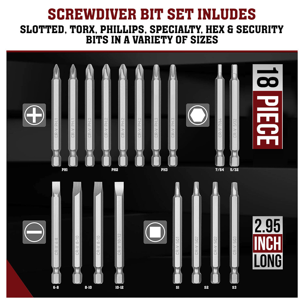 Superior Steel BS208S 208-Piece Screwdriver Security Bit Set