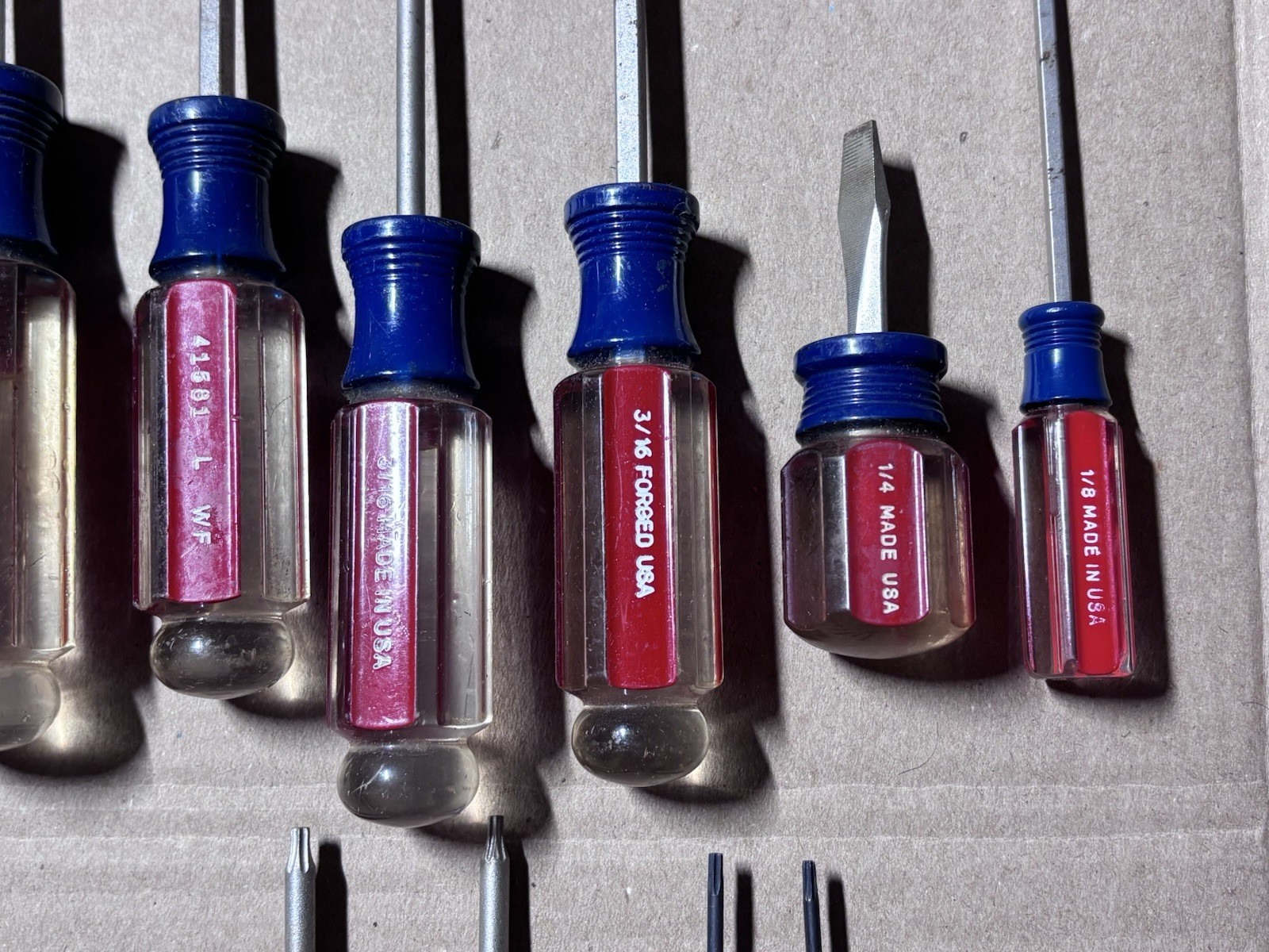 Vintage Craftsman WF USA Screwdriver Set Lot (27 Pc) Flathead Phillips Torx Blue