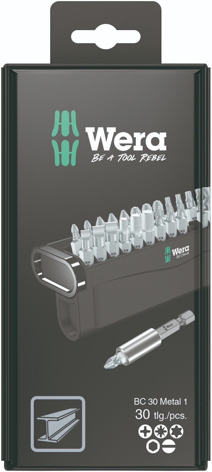 Wera Bit-Check 30 Metal 1 SB Screwdriver Bit Set 05057440001