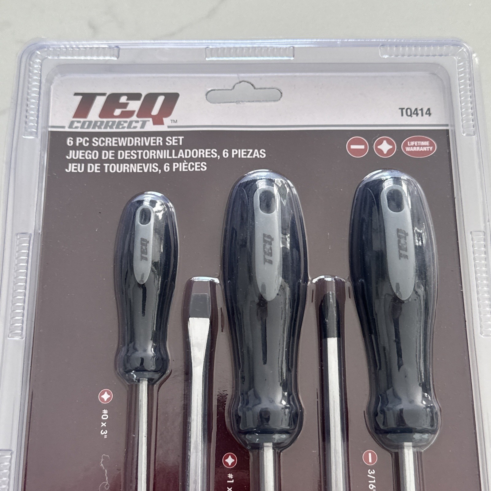 TEQ Correct – 6 Pc Screwdriver Set – TQ414 Slotted Flathead Phillips New