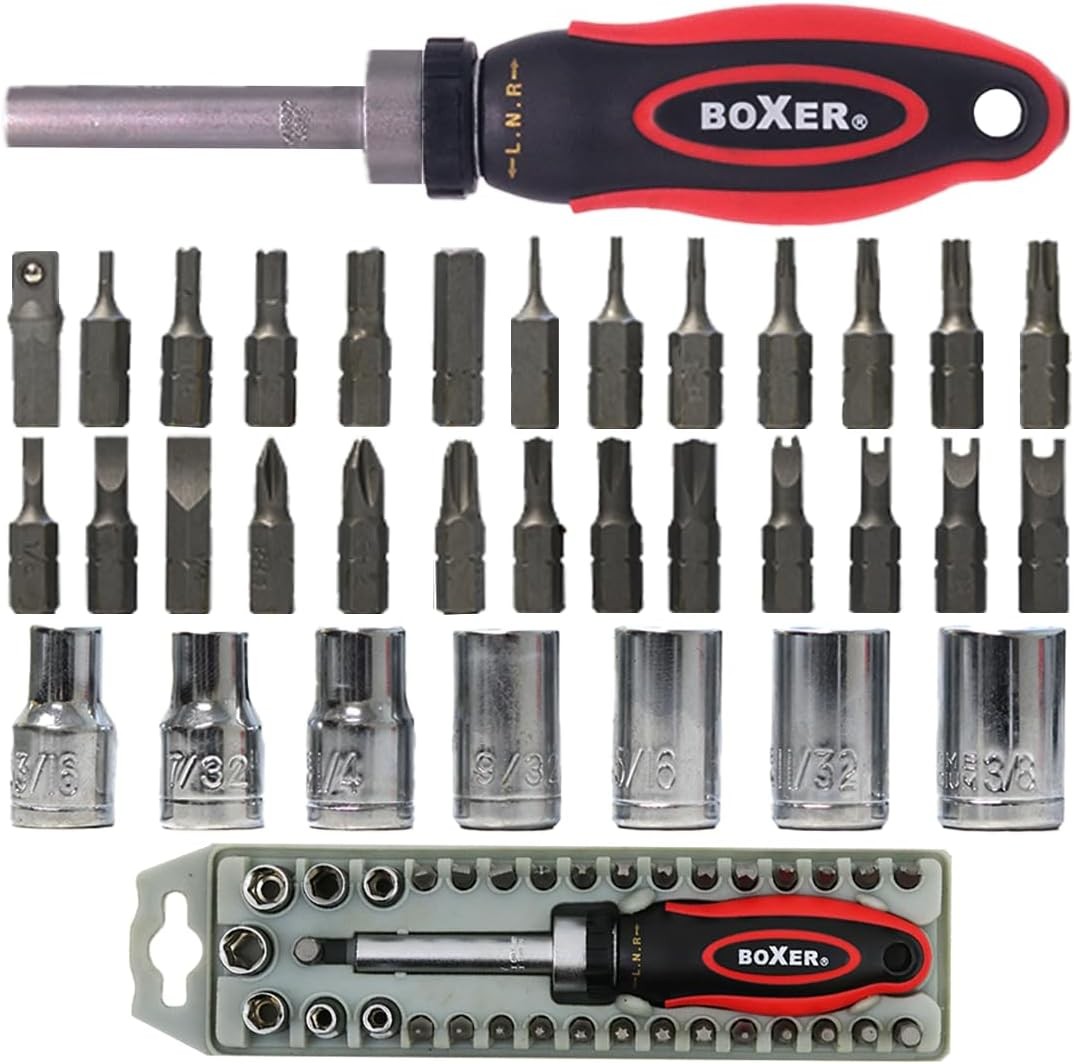 BoxerTool 36 Piece Ratchet Screwdriver Kit – Tamper Proof Tool Set With Secur…