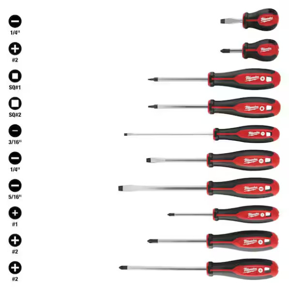 Hot !Milwaukee Combination Screwdriver Set (10-Piece), 48-22-2710