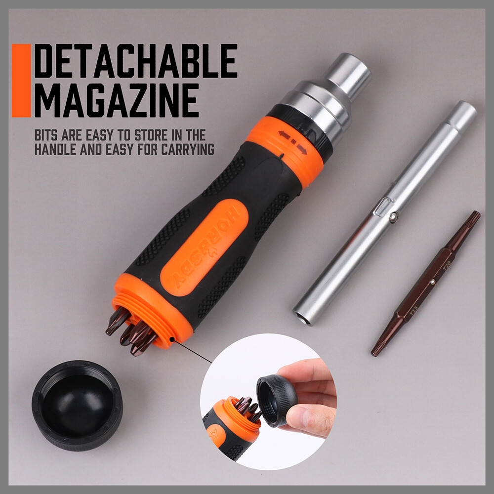 18in1 Ratchet Screwdriver Set Magnetic Security Bits Ball Lock Anti-Slip Handle