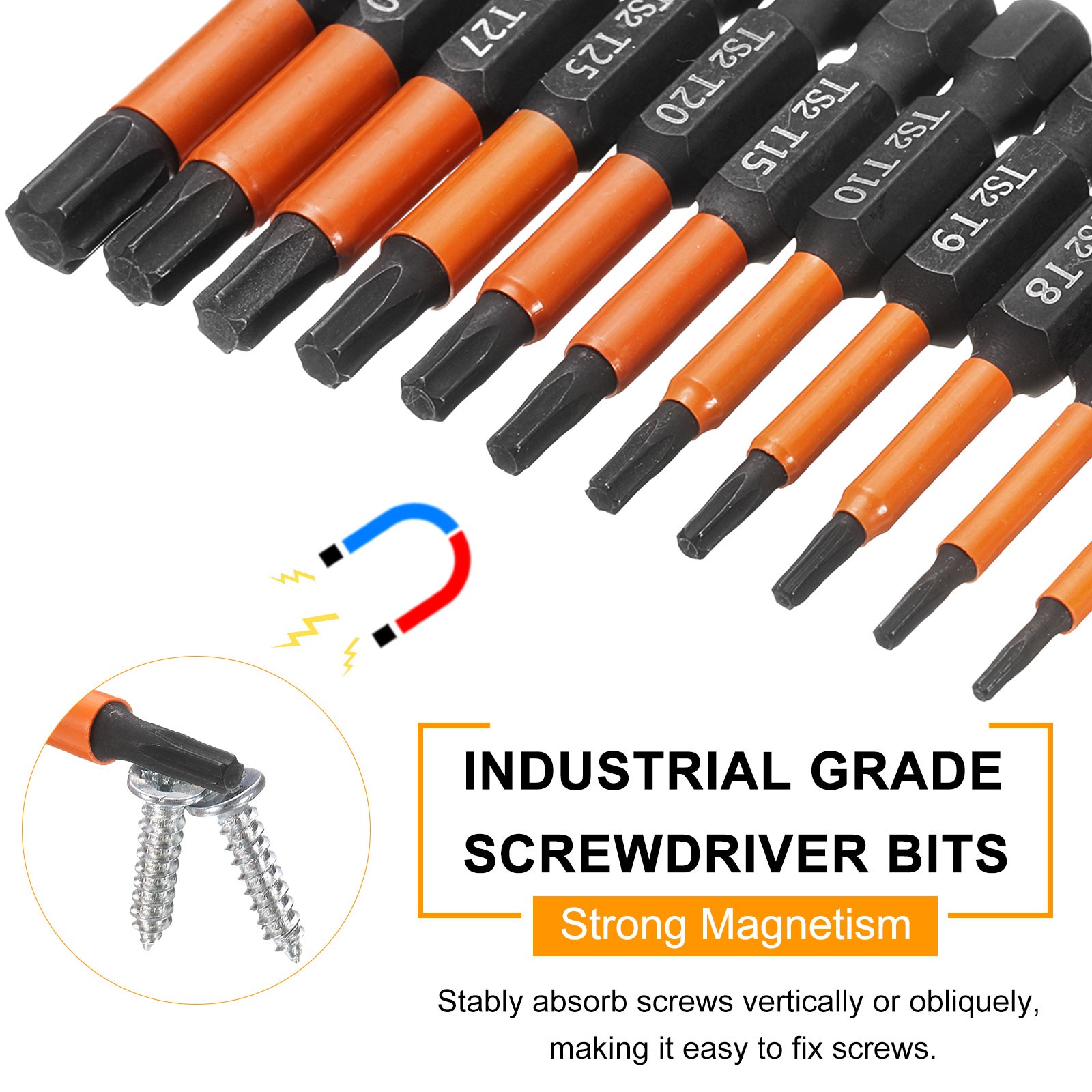 5pcs T27 Torx Head Screwdriver Bit 2″ Long 1/4″ Hex Shank Magnetic Screw Driver
