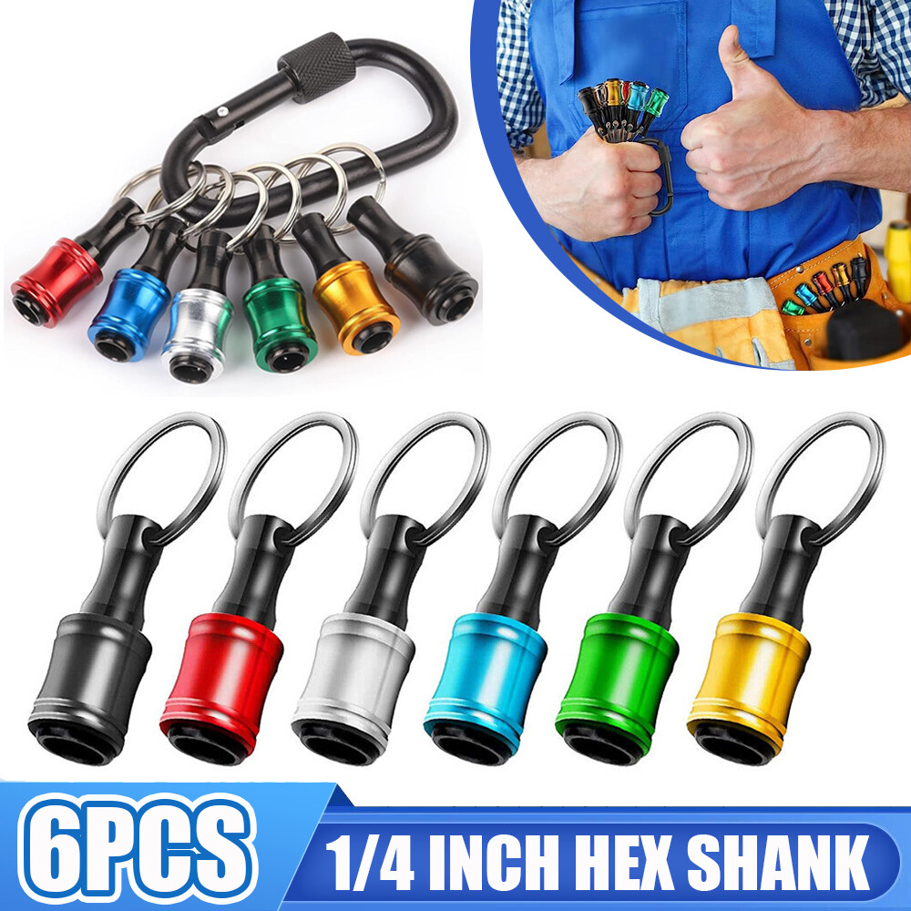 1/4″ Hex Shank Quick Release Keychain Screwdriver Drill Bit Holder Bit Set LOT
