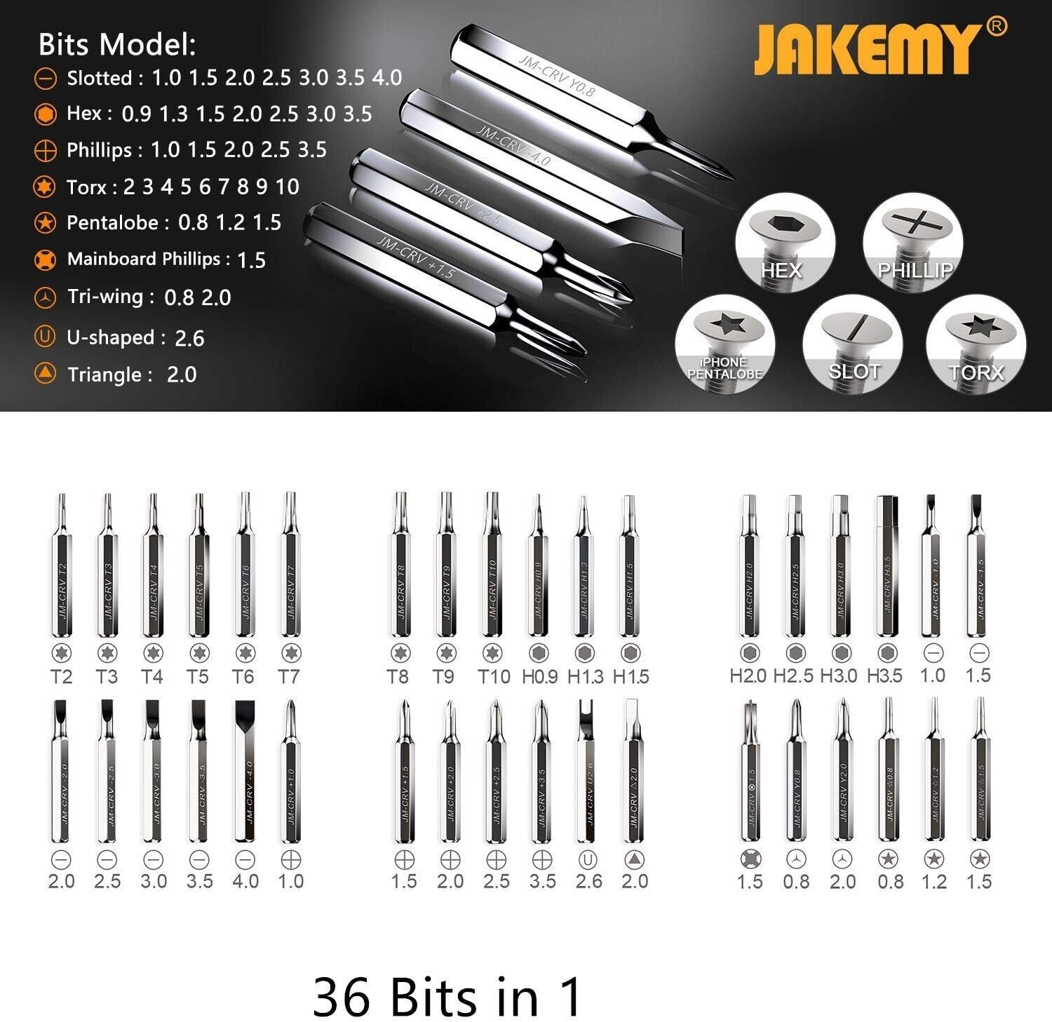 Screwdriver Set By JAKEMY, 43 in 1 Precision Screwdriver Kit Magnetic