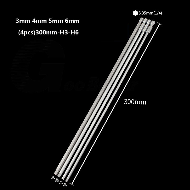 Hex Allen Key Bit Set Screwdriver Socket 50mm Long Impact Driver Drill Magnetic