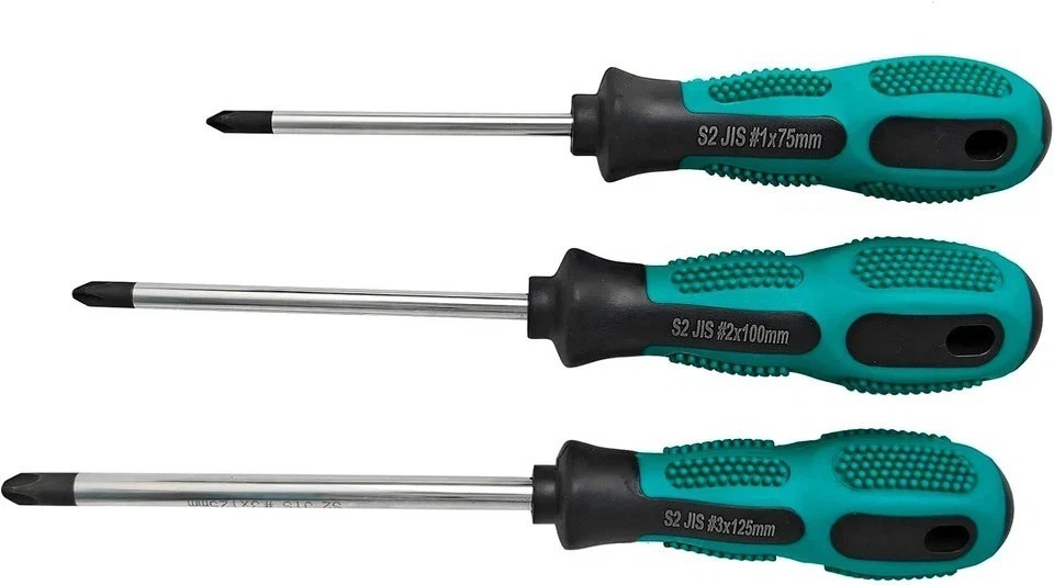 3pc JIS Screwdriver Set Magnetic Cross Point For Japanese Motorcycle Honda Carb