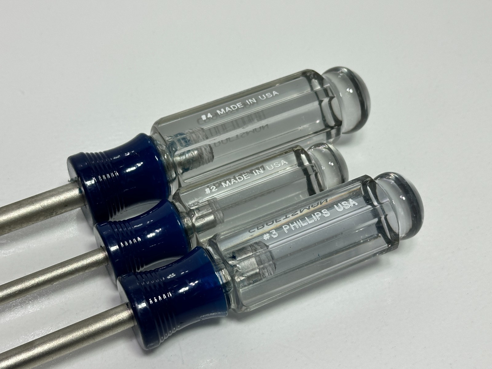 🇺🇸 NEW Craftsman Tools USA WF 3pc Phillips Screwdriver Set Lot, #2 #3 #4 (NOS)
