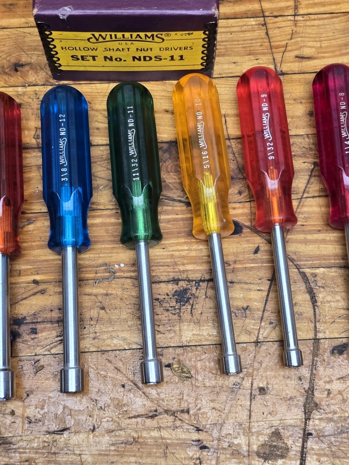 Williams 11 Pc Nut Driver Set 3/16″ Thru 5/8″ SAE USA NDS-11 In Box Excellent