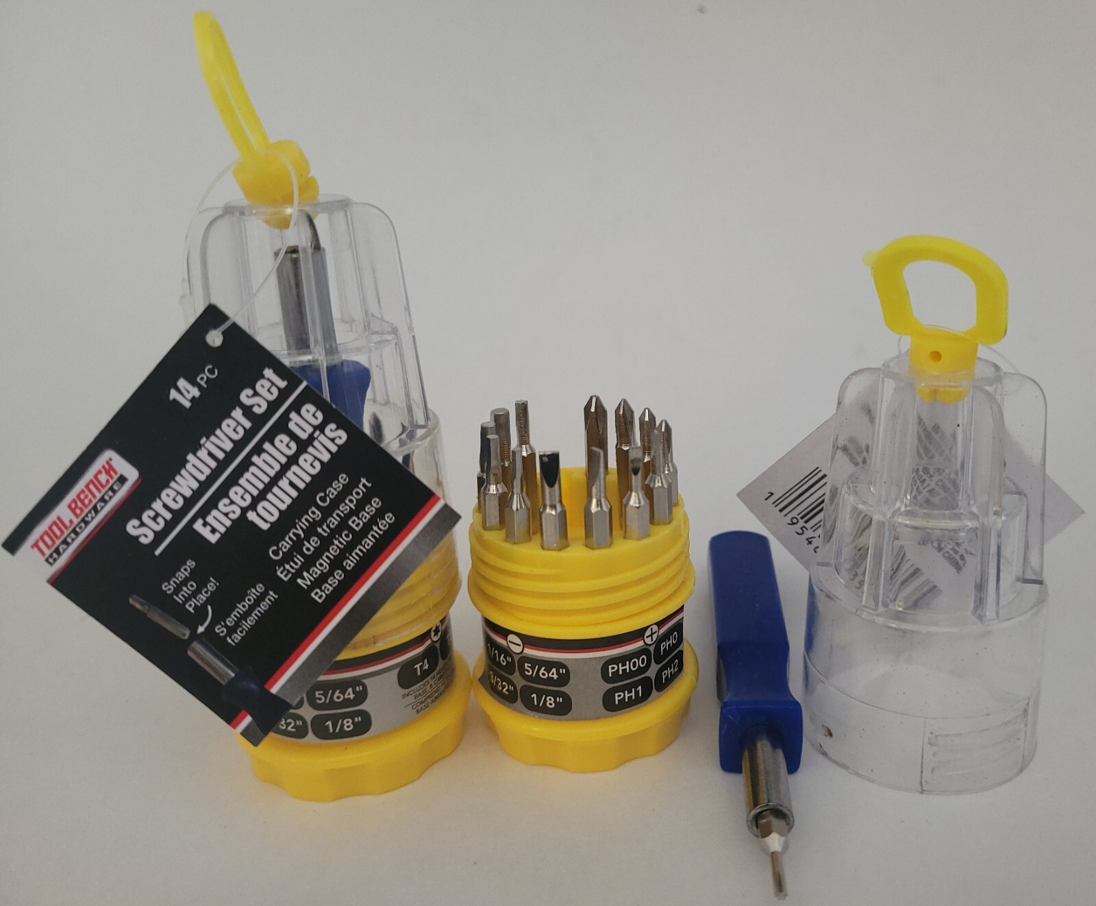 14-In-1 Mini-Screwdriver Set Slot Phillips Torx Hex w Magnetic Handle & Case