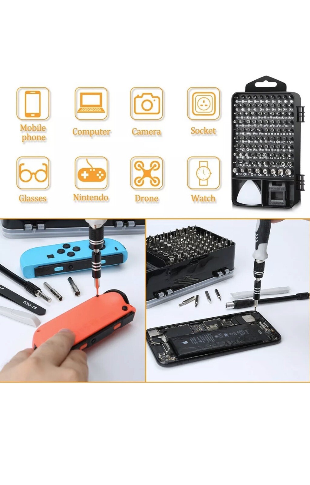 117PC Screwdriver Tool Kit For MacBook iMac Mac Mini SSD Laptop PC Computer Rep