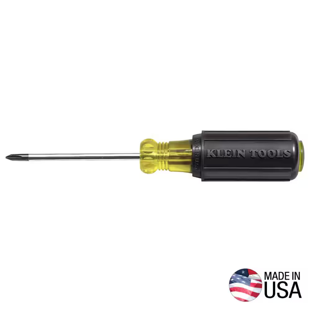 #1 Phillips Head Screwdriver with 3 In. round Shank- Cushion Grip Handle