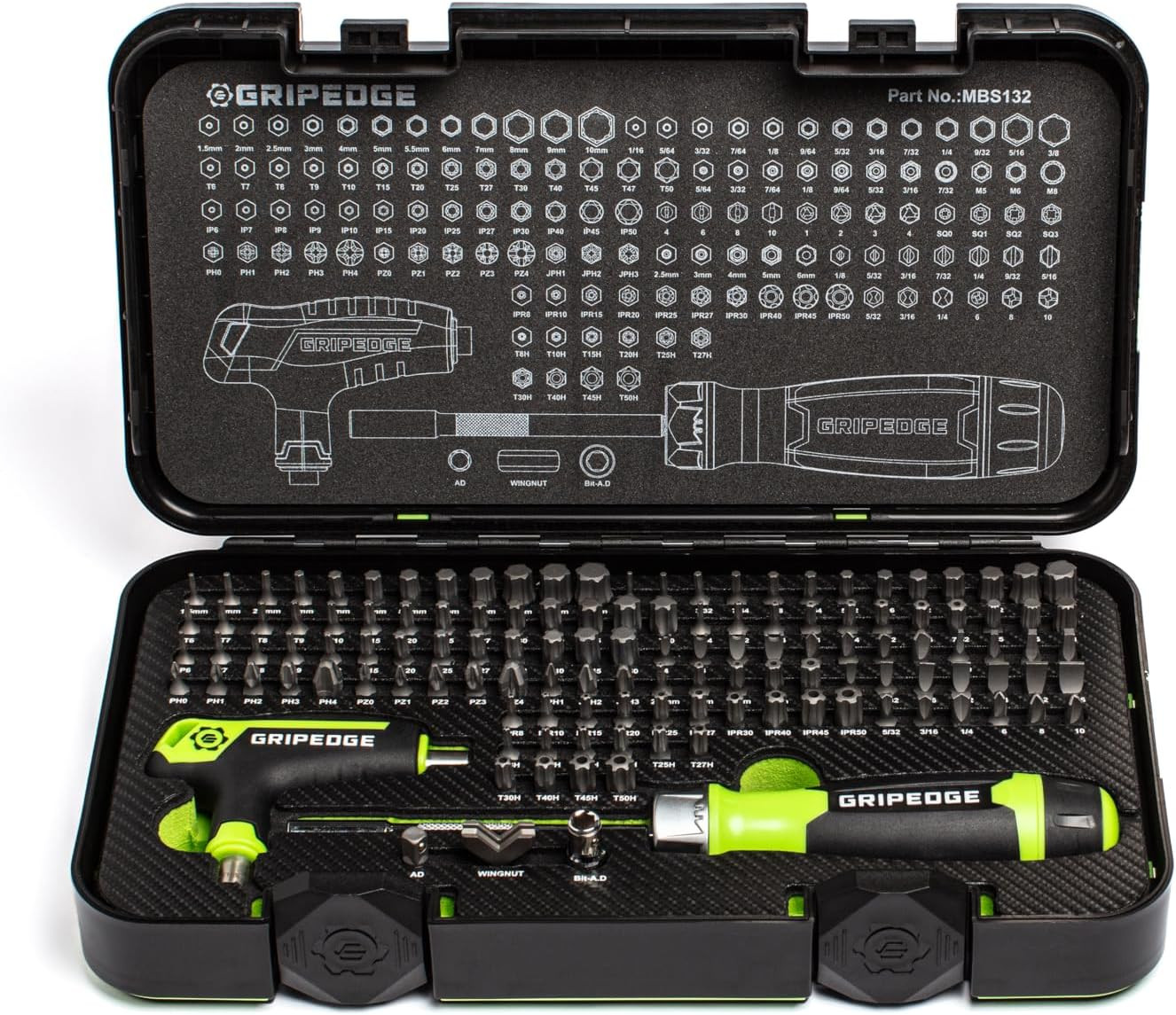 GRIPEDGE Tools | 132-PC R.P.T. Multi-Bit Driver Set FREE SHIPPING