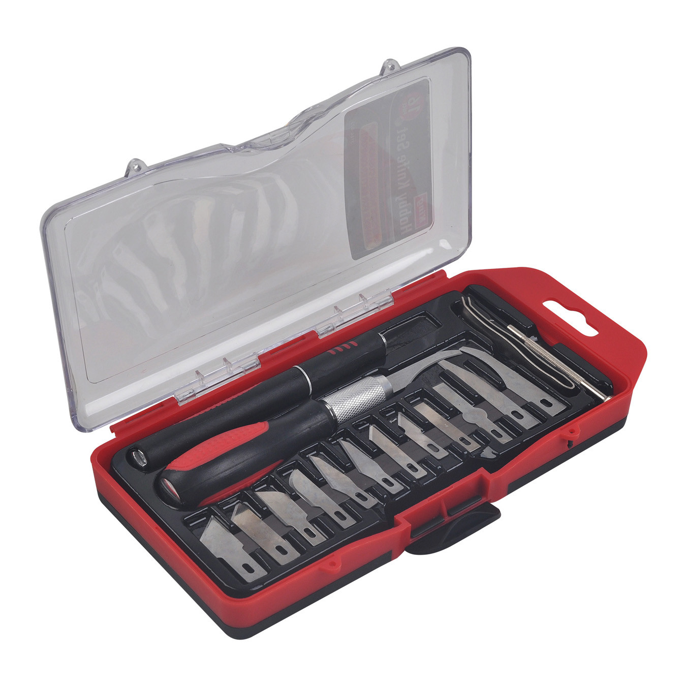 KING 16-pc Craft Hobby Knife Set, w/ Exacto Precision Cutting Blades & Tweezers
