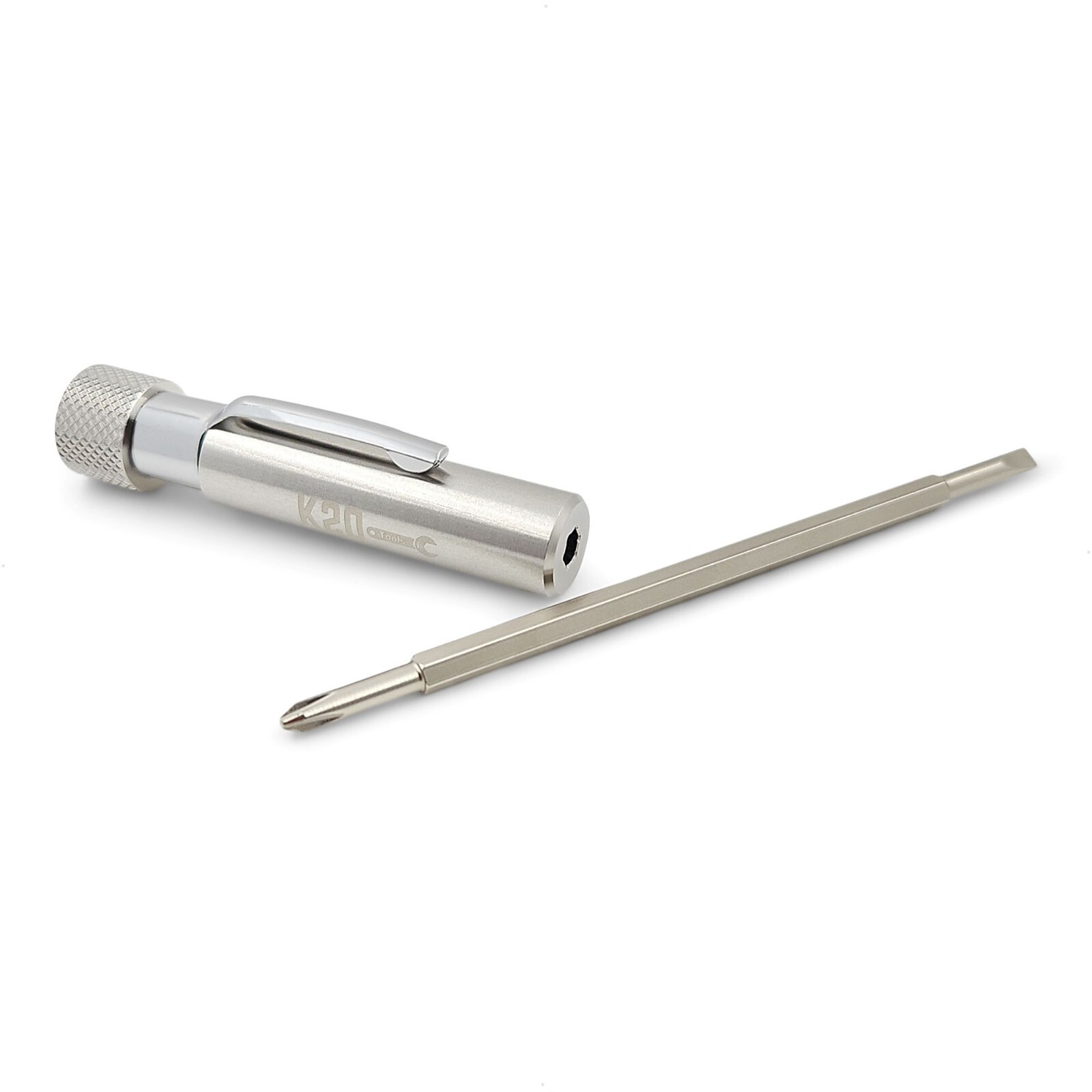 Pocket Screwdriver with Clip and Magnet – Phillips Slotted Flat – K20 TOOL’S