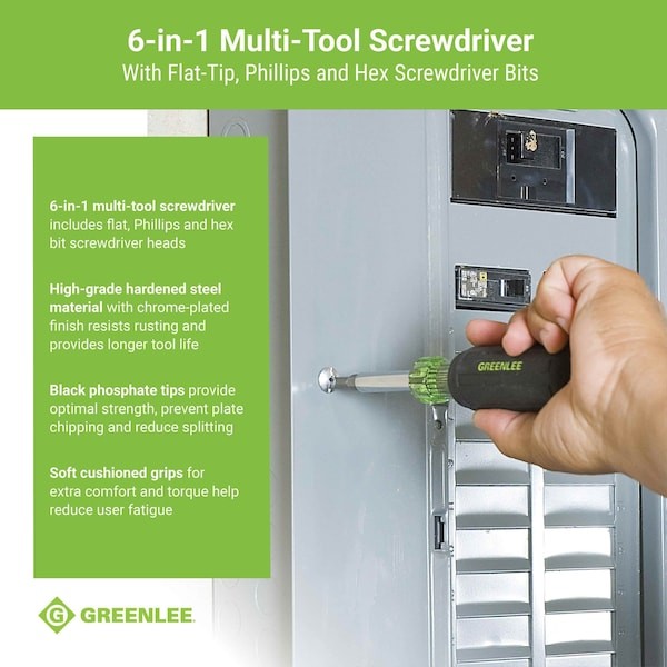 Greenlee 0153-42C Multi-Tool Driver,6 In 1