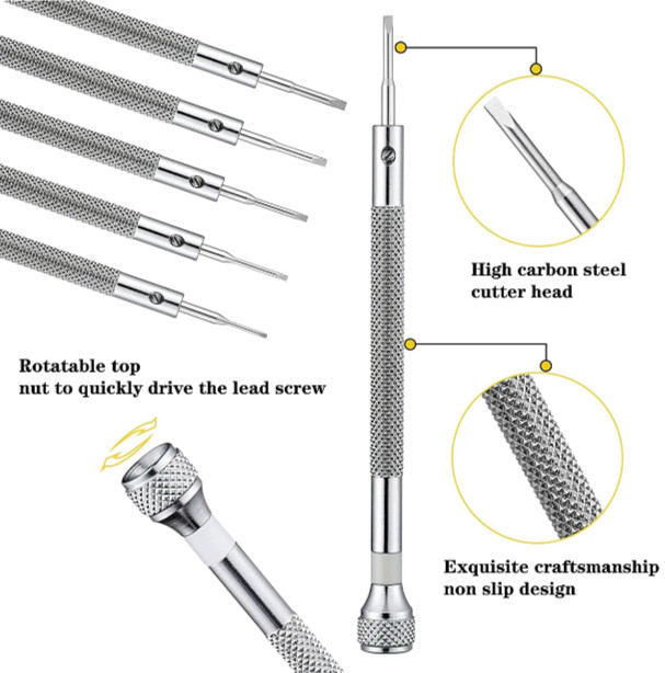 Precision Screwdriver Set for Eyeglasses Sunglasses Jewelry Repair 0.6-2.0mm