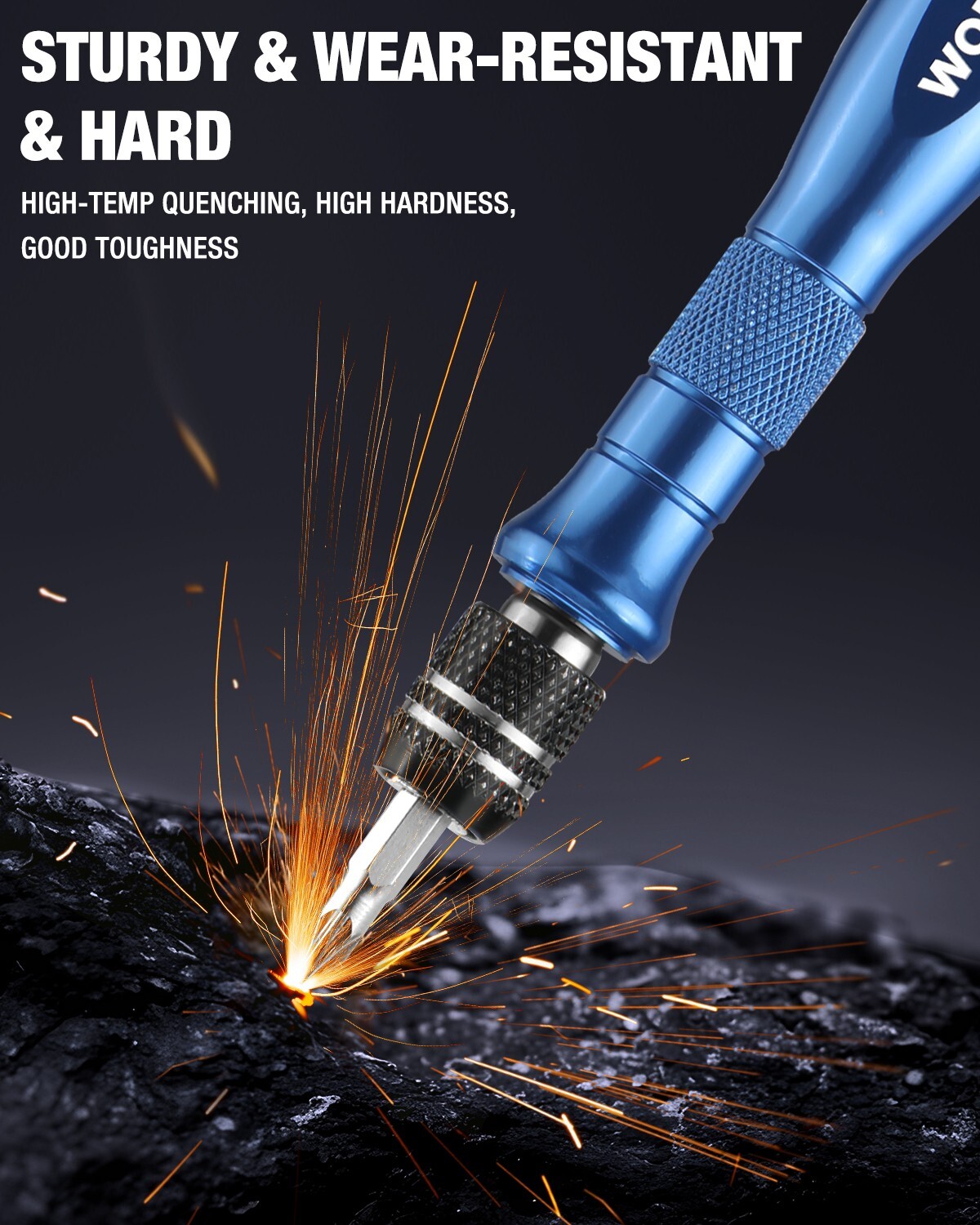 WORKPRO 44-in-1 Precision Screwdriver Set w/44pc S2 Steel Bit Manual Screwdriver