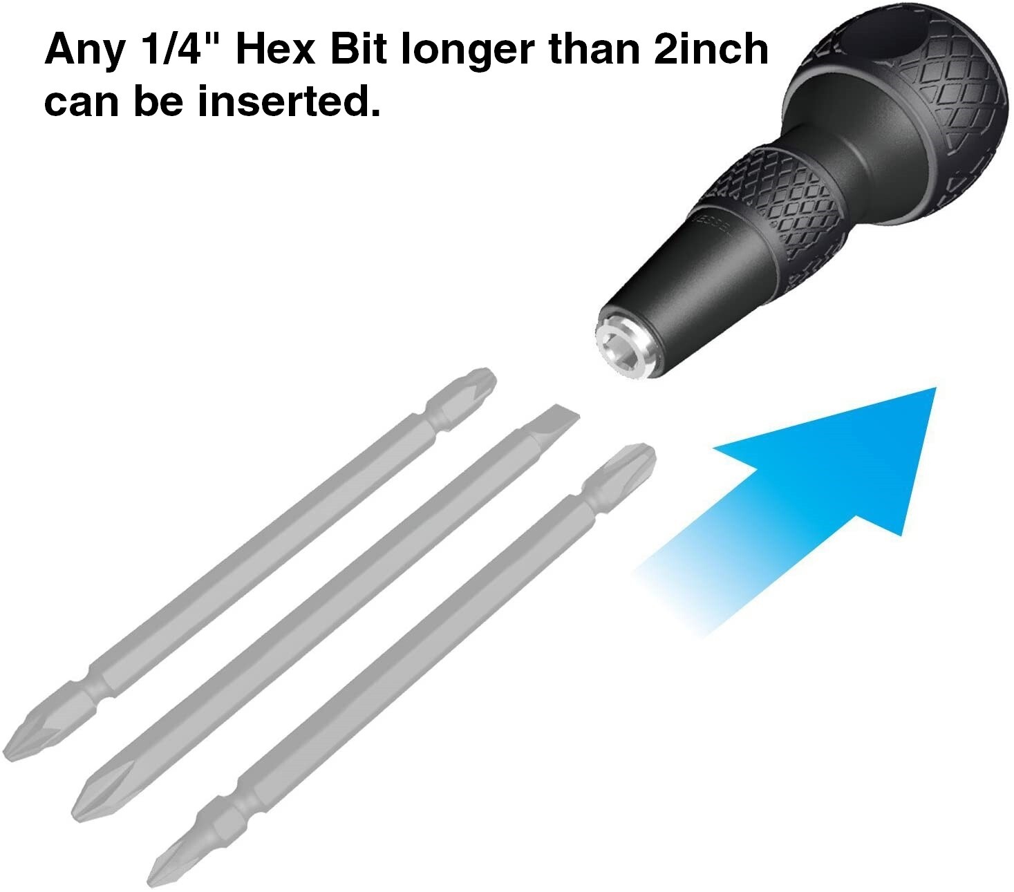 Vessel Ball Grip 1/4″ Hex Bit Interchangeable Screwdriver Set 220W-3 JAPAN