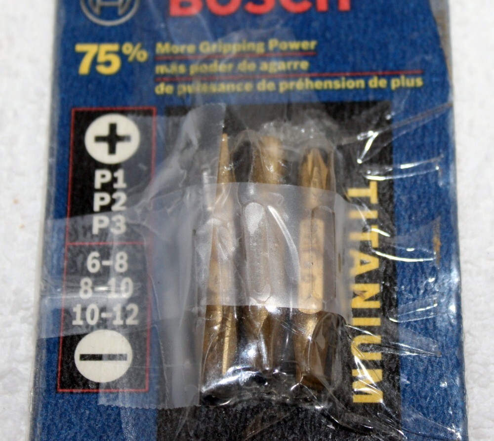 Bosch DEBPSL203 Titanium Screwdriver Tips ~ New ~ P1 P2 P3 ~ 6-8 / 8-10 / 10-12