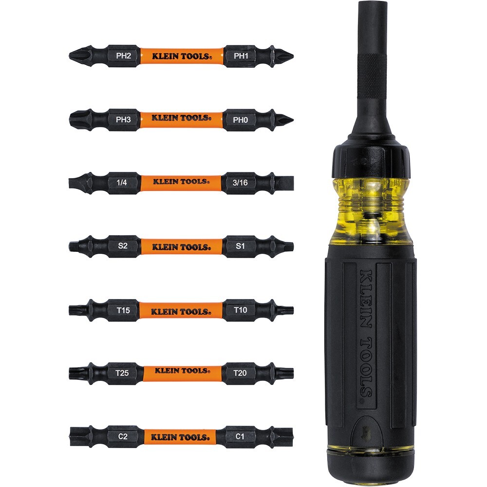 Klein Tools 32315HD 15-in-1 Ratcheting Impact-Rated Multi-Bit Torsion Zone Screw