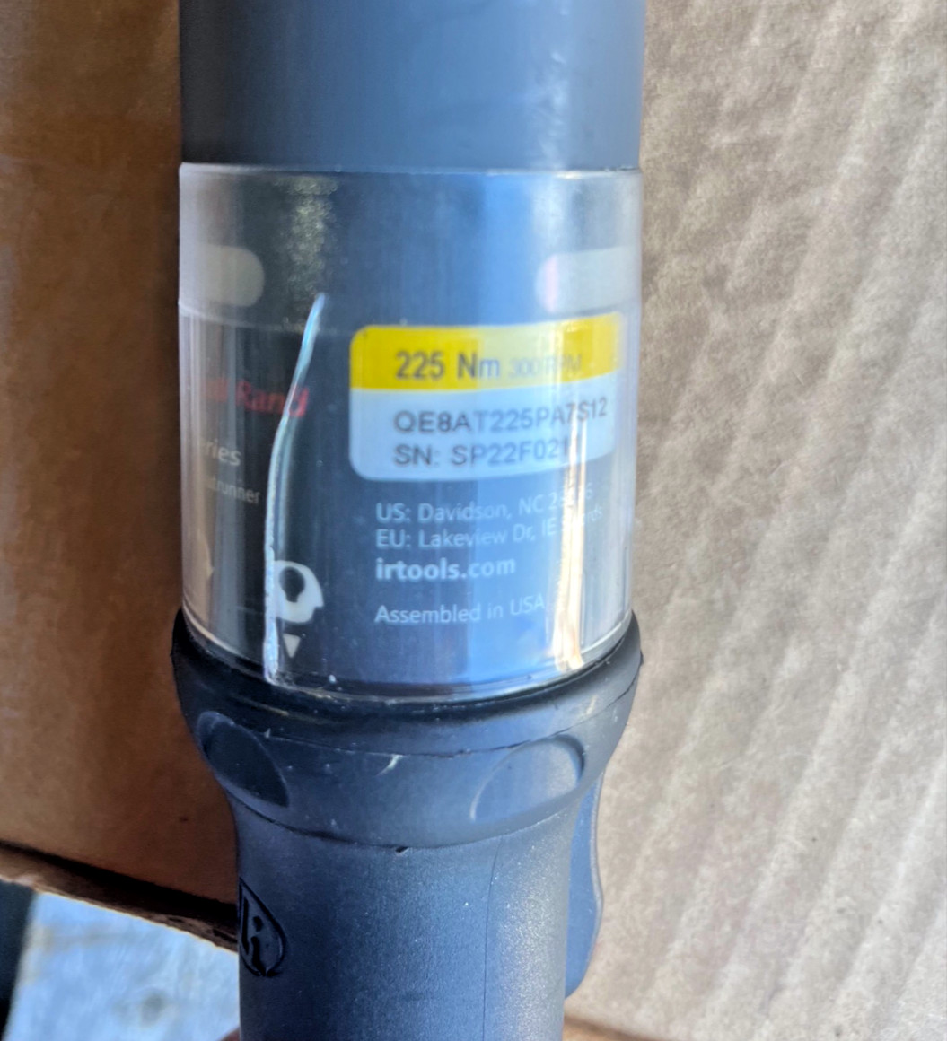 INGERSOLL RAND QE8AT225PA7S12 nut runner and controller QCD21-FM unit 7