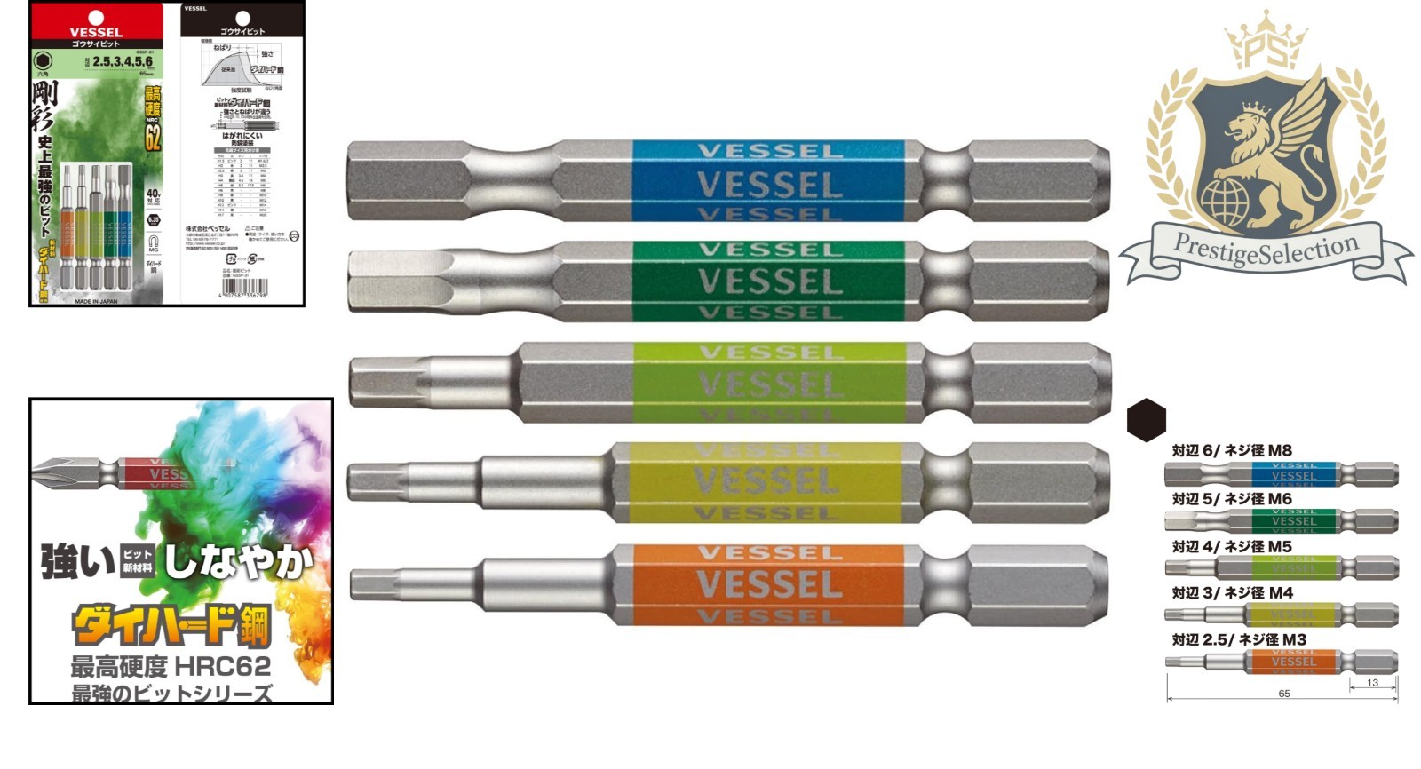 Versatile 5PC Hexagonal Driving Bit Set – Precision Die Hard Steel Tools