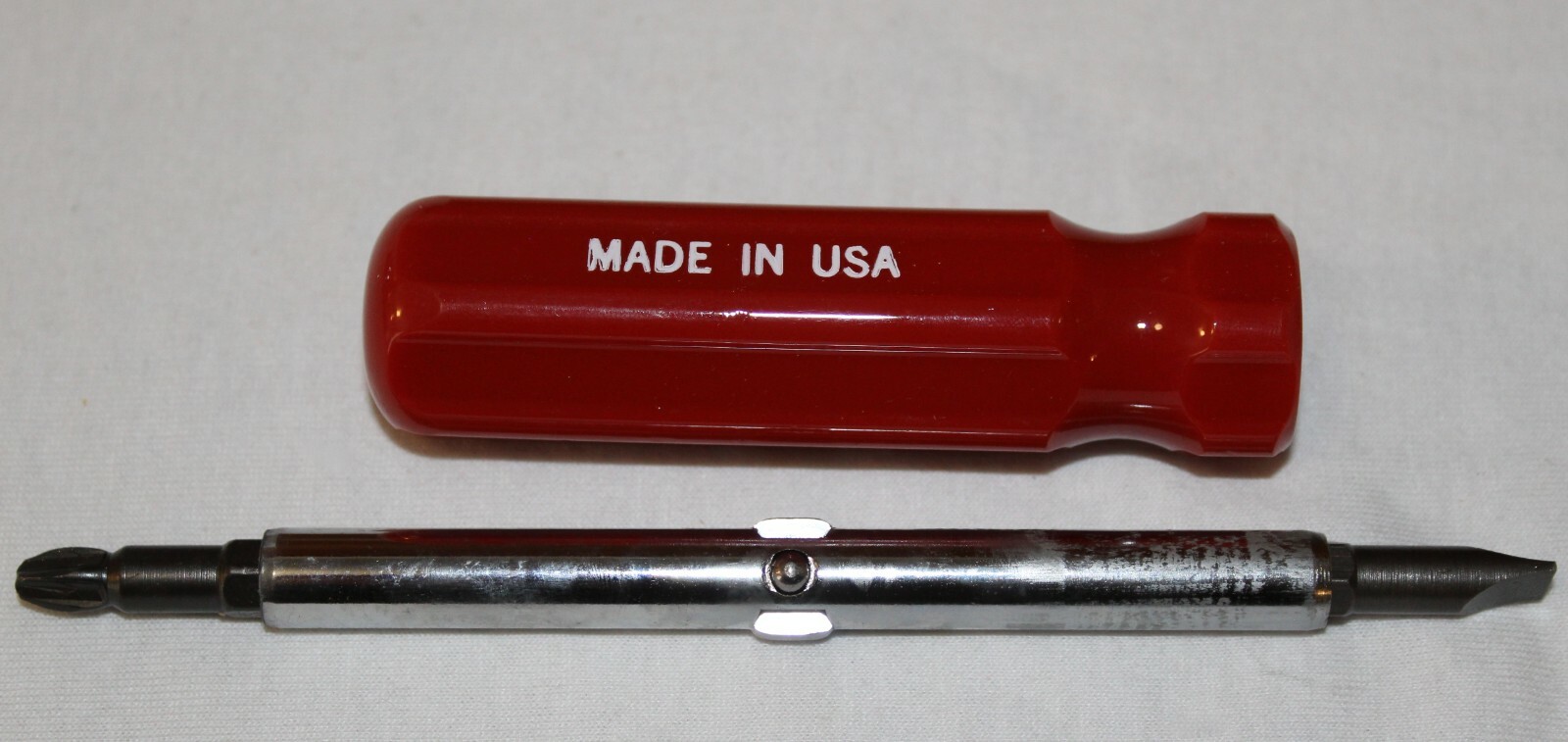 Vintage AT&G CO Made In USA Red 4 In 1 Phillips & Flathead Screwdriver ~ NOS US9