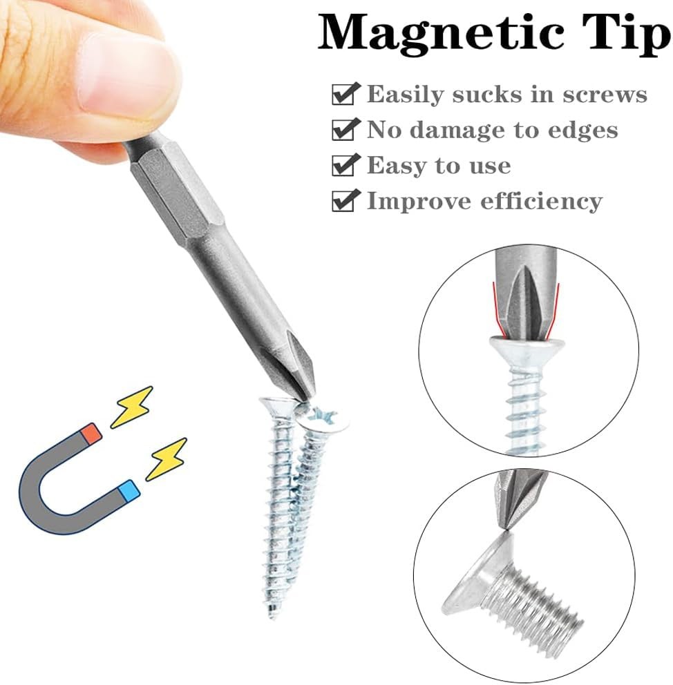4 Pcs 1/4″ Hex Shank Alloy Steel Tri-wing Y Shape Magnatic Screwdriver Drill…