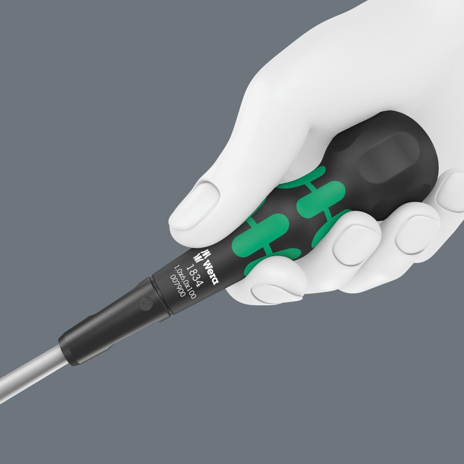 Wera 05007900001 Kraftform Ball-Grip Workshop Slotted Screwdriver, 6 x 100 mm