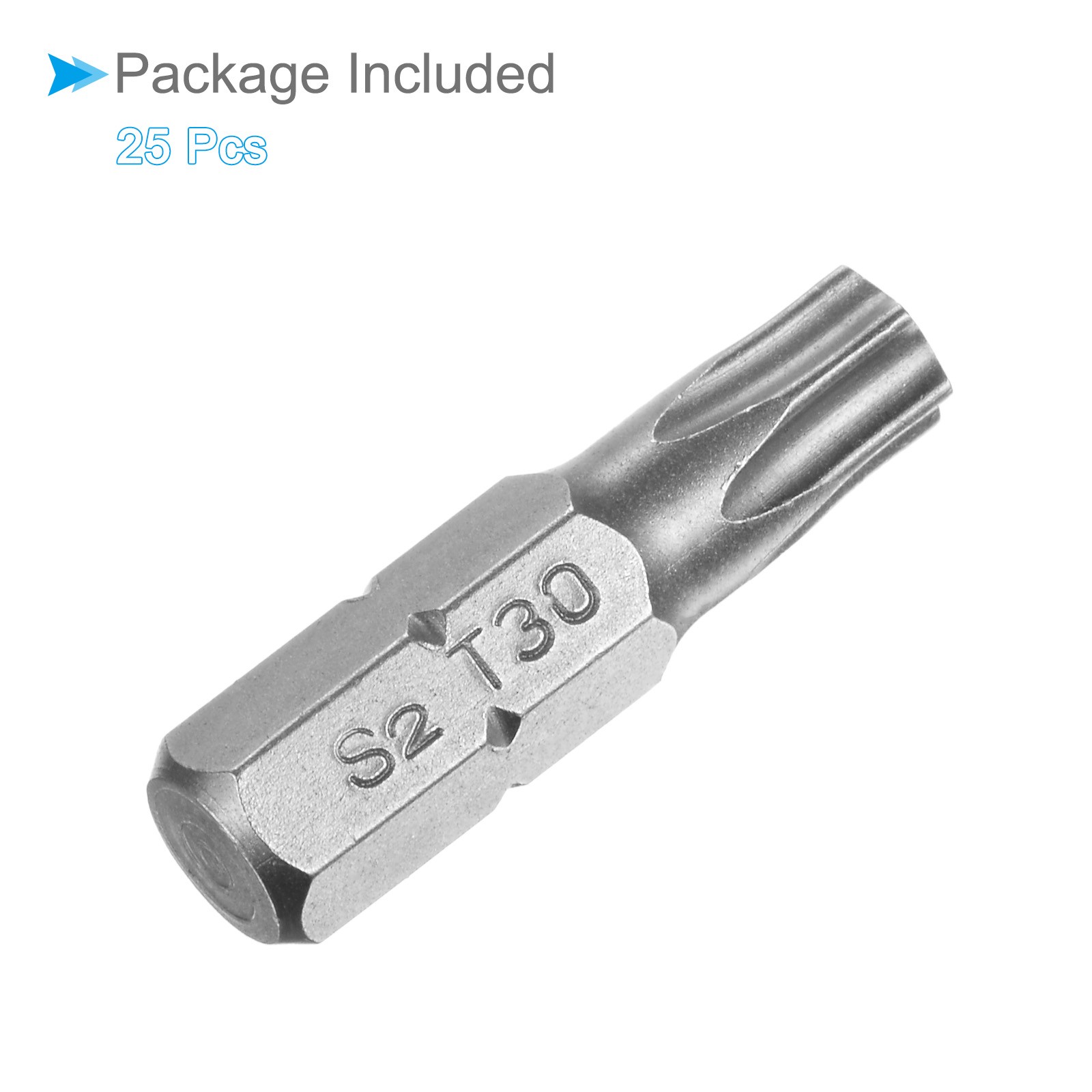 25pcs Torx Screwdriver Bits 1/4″ Hex Shank 25mm T30 Magnetic Screwdrivers Bit