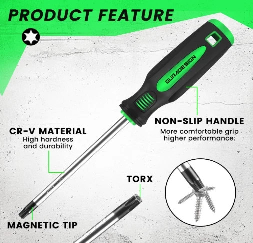 13 Pieces Magnetic Torx Screwdriver Set, T5 to T40 Star Screwdrivers