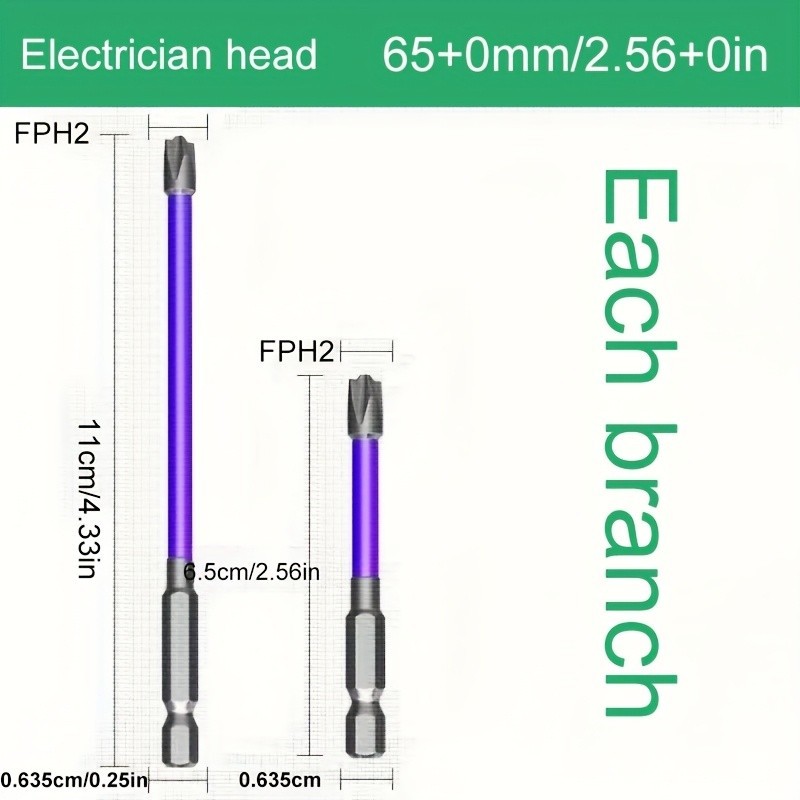 Electrician Phillips Screwdriver Bits – Magnetic S2 Steel for Electrical Repairs